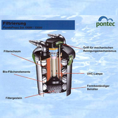 Напорная система фильтрации Pontec Pondopress 10000: фильтр с УФ лампой + насос + шланг (ps0403136) Оборудование для прудов и водоёмов в POOLSONIA. Тел: +38 (093) 667 00 03. Доставка, гарантия, лучшие цены!, фото3