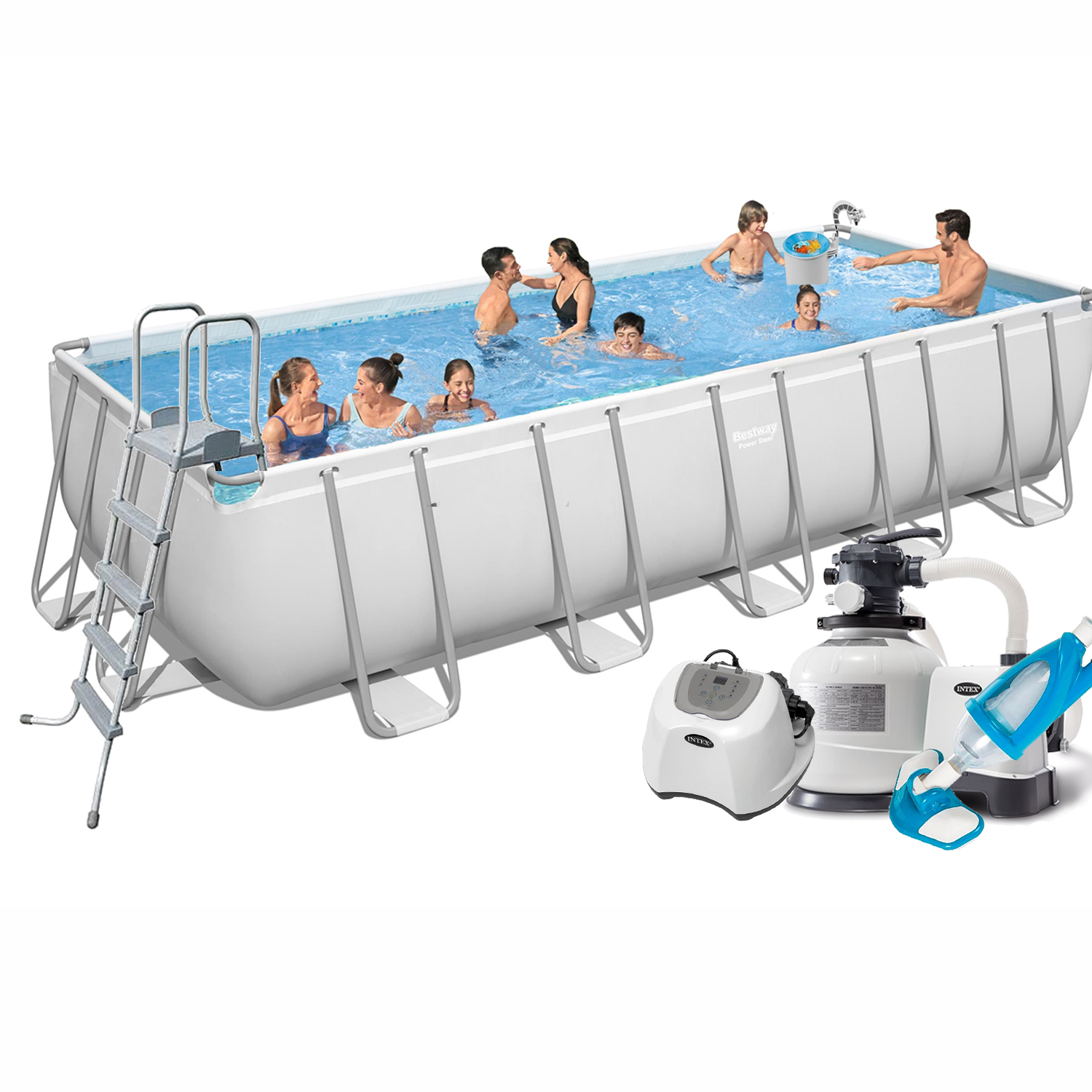 Каркасный бассейн Bestway 5612B-11 640х274х132см 5 г/ч, 10 000 л/ч, лестница, тент, подстилка, набор для ухода (ps466063082) Каркасный бассейн в POOLSONIA. Тел: +38 (093) 667 00 03. Доставка, гарантия, лучшие цены!, фото1