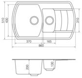 Кухонная мойка из кварца VANKOR Norton NMP 04.86 Vanilla (ps1500024) Сантехника в POOLSONIA. Тел: +38 (093) 667 00 03. Доставка, гарантия, лучшие цены!, фото4