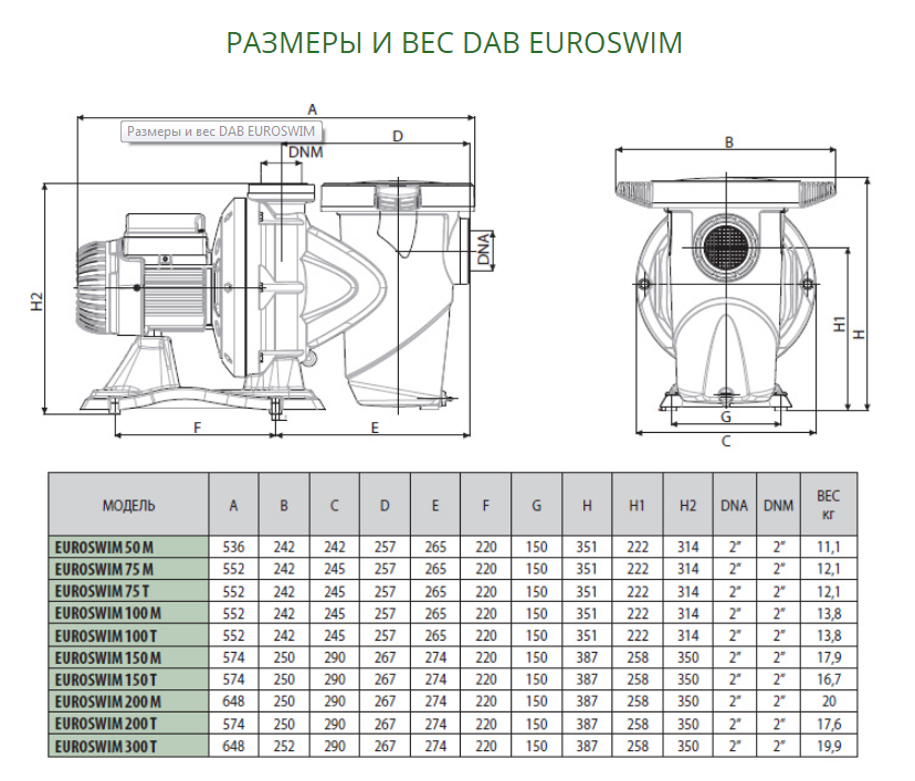 Насос для бассейна EUROSWIM 300 T (ps0215028) Обладнання для басейнів в POOLSONIA. Тел: +38 (093) 667 00 03. Доставка, гарантія, кращі ціни!