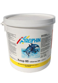 Купить Медленно растворимые таблетки хлор 85 Delphin 5кг (ps0101061v), Дезинфекция воды в Poolsonia. Доставка, гарантия. Украина, Киев, Харьков, Днепр, Одесса, Запорожье, Львов. Медленно растворимые таблетки хлор 85 Delphin 5кг (ps0101061v) Дезинфекция воды в POOLSONIA. Тел: +38 (093) 667 00 03. Доставка, гарантия, лучшие цены!