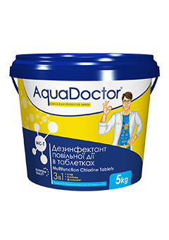 Купить Хлор для бассейна 3 в 1 AquaDoctor MC-T 5кг (ps0101007), Дезинфекция воды в Poolsonia. Доставка, гарантия. Украина, Киев, Харьков, Днепр, Одесса, Запорожье, Львов. Хлор для бассейна 3 в 1 AquaDoctor MC-T 5кг (ps0101007) Дезинфекция воды в POOLSONIA. Тел: +38 (093) 667 00 03. Доставка, гарантия, лучшие цены!