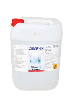 Купить Жидкое средство для понижения уровня рН Delphin pH-минус 25кг (ps0103064v), Регулирование рН в Poolsonia. Доставка, гарантия. Украина, Киев, Харьков, Днепр, Одесса, Запорожье, Львов. Жидкое средство для понижения уровня рН Delphin pH-минус 25кг (ps0103064v) Регулирование рН в POOLSONIA. Тел: +38 (093) 667 00 03. Доставка, гарантия, лучшие цены!