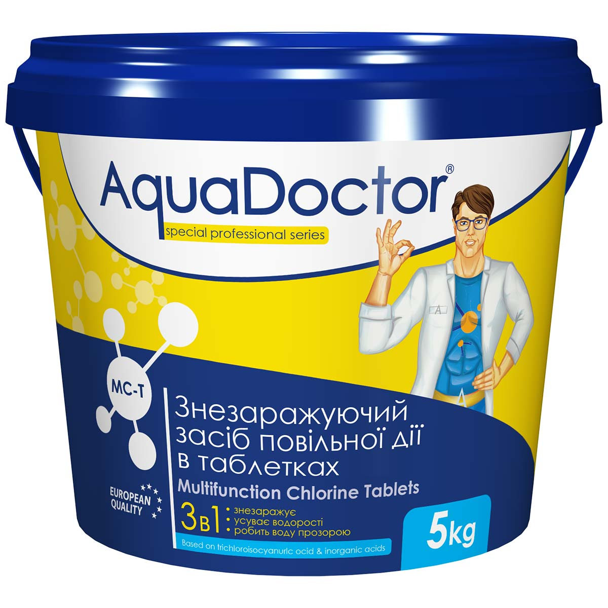 Купить Хлор для бассейна 3 в 1 AquaDoctor MC-T 5кг (ps0101007)