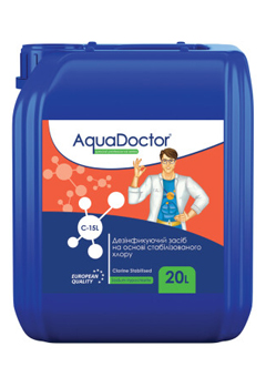 Купить Хлор для бассейна жидкий AquaDoctor C-15L 20л (ps0101077), Дезинфекция воды в Poolsonia. Доставка, гарантия. Украина, Киев, Харьков, Днепр, Одесса, Запорожье, Львов. Хлор для бассейна жидкий AquaDoctor C-15L 20л (ps0101077) Дезинфекция воды в POOLSONIA. Тел: +38 (093) 667 00 03. Доставка, гарантия, лучшие цены!