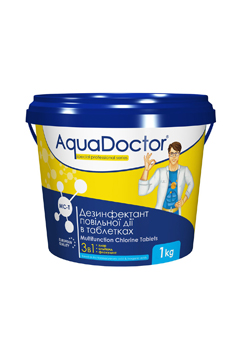 Купить Хлор для бассейна 3 в 1 AquaDoctor MC-T 1 кг (ps0101010), Дезинфекция воды в Poolsonia. Доставка, гарантия. Украина, Киев, Харьков, Днепр, Одесса, Запорожье, Львов. Хлор для бассейна 3 в 1 AquaDoctor MC-T 1 кг (ps0101010) Дезинфекция воды в POOLSONIA. Тел: +38 (093) 667 00 03. Доставка, гарантия, лучшие цены!