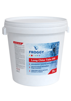 Купить Средство длительного действия для дезинфекции воды Froggy Long Chlor Tabs 200 г 25 кг (ps0101033), Химия для больших бассейнов и аквапарков (объемом от 200м³) в Poolsonia. Доставка, гарантия. Украина, Киев, Харьков, Днепр, Одесса, Запорожье, Львов. Средство длительного действия для дезинфекции воды Froggy Long Chlor Tabs 200 г 25 кг (ps0101033) Химия для больших бассейнов и аквапарков (объемом от 200м³) в POOLSONIA. Тел: +38 (093) 667 00 03. Доставка, гарантия, лучшие цены!