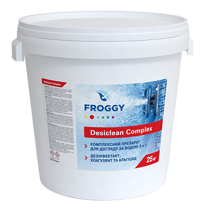 Купить Комплексное средство Desiclean Complex 3 в 1 FROGGY (таблетки 200 г) 25 кг (ps0101003), Дезинфекция воды в Poolsonia. Доставка, гарантия. Украина, Киев, Харьков, Днепр, Одесса, Запорожье, Львов. Комплексное средство Desiclean Complex 3 в 1 FROGGY (таблетки 200 г) 25 кг (ps0101003) Дезинфекция воды в POOLSONIA. Тел: +38 (093) 667 00 03. Доставка, гарантия, лучшие цены!